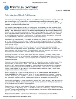 Determination of Death Act Summary