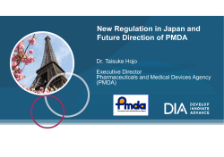 New Regulation in Japan and Future Direction of PMDA