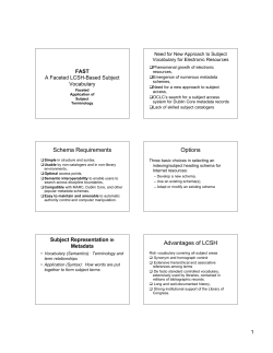 A Faceted LCSH-Based Subject Vocabulary