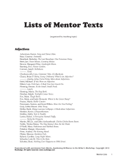 Lists of Mentor Texts