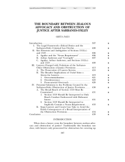The Boundary Between Zealous Advocacy and Obstruction of