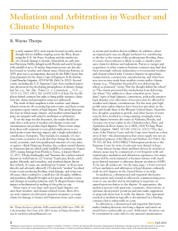 Mediation and Arbitration in Weather and Climate Disputes