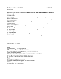 The Grapes of Wrath Packet Ch.1-11 English II CP Ms. Kucinski