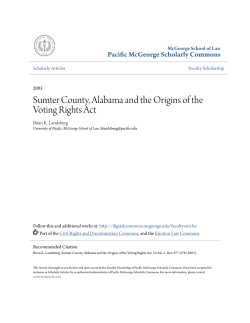 Sumter County, Alabama and the Origins of the Voting Rights Act