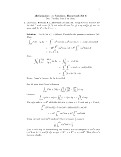 Mathematics 1c: Solutions, Homework Set 8