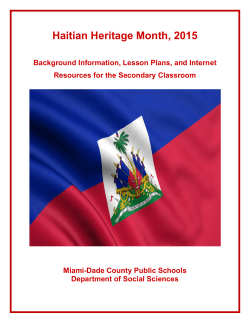 Haitian Heritage Month, 2015 - socialsciences dadeschools net