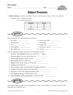 Subject Pronouns