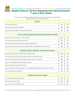 Supplemental Tools 8 Year Visit