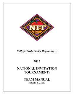 2013 national invitation tournament® team manual