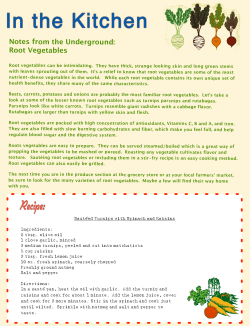 Notes from the Underground: Root Vegetables