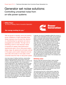 Generator set noise solutions