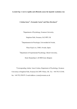 Lextale-Esp: A test to rapidly and efficiently assess the Spanish