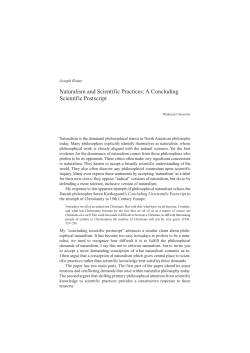 Naturalism and Scientific Practices: A Concluding