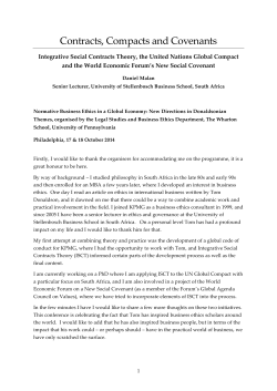 Contracts, Compacts and Covenants