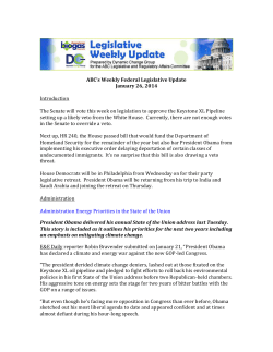 ABC`s Weekly Federal Legislative Update January 26, 2014