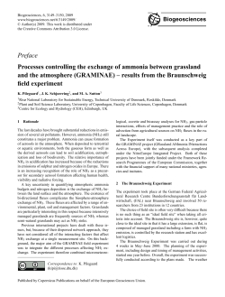 Preface Processes controlling the exchange of