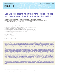 Sleep and dream mentations in auto-activation