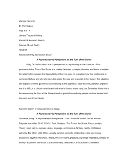 Revision 1: Psychoanalytic