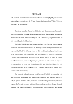 i ABSTRACT Suh, YouSeok. Fabrication and evaluation of devices
