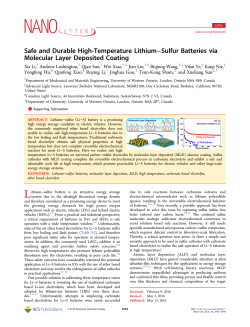 Safe and Durable High-Temperature Lithium&ndash;Sulfur Batteries via