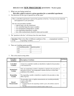 New Procedure Question