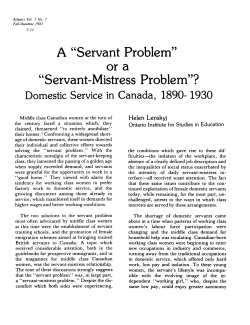 A "Servant Problem" or a "Servant