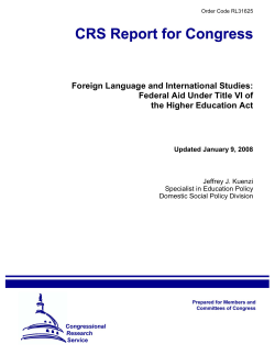 Federal Aid Under Title VI of the Higher Education Act