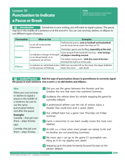 Punctuation to Indicate a Pause or Break