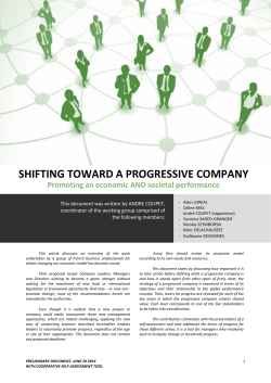 SHIFTING TOWARD A PROGRESSIVE COMPANY