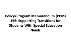 Supporting Transitions for Students With Special