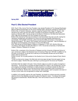 Paul E. Ellis Elected President - The George Washington Masonic