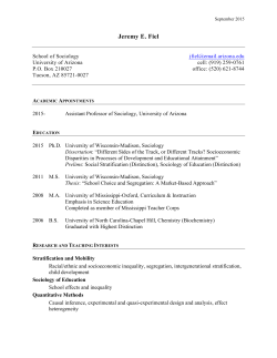 Jeremy E. Fiel - School of Sociology