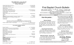 First Baptist Church Bulletin