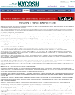 Bargaining to Promote Safety and Health