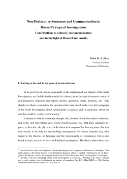 Non-Declarative Sentences and Communication in Husserl`s