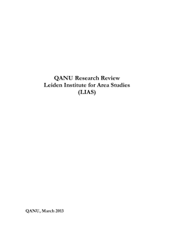 QANU Research Review Leiden Institute for Area Studies (LIAS)