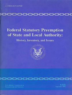 Federal Statutory Preemption of State and Local Authority: History