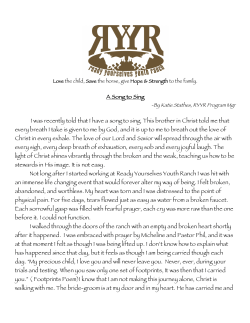 RYYR March 2016 Newsletter - Ready Yourselves Youth Ranch