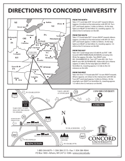DIRECTIONS TO CONCORD UNIVERSITY