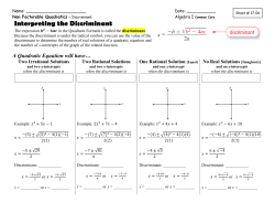17-6 Using the Discriminant