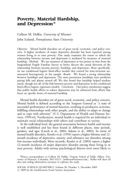 Poverty, Material Hardship, and Depression