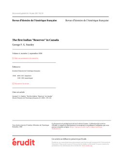 The first Indian "Reserves" in Canada