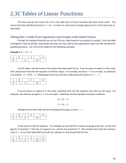 Comparing Linear Tables