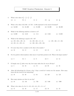 NMC Sample Problems: Grade 5