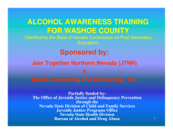 ALCOHOL AWARENESS TRAINING FOR WASHOE COUNTY