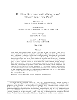 Do Prices Determine Vertical Integration?