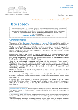 Factsheet - Hate speech