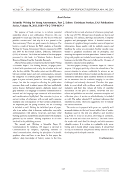 Book Review Scientific Writing for Young Astronomers, Part 2. Editor