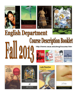 Fall 2013 Course Descriptions