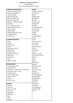 Inventory - Camping Eliana